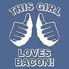 THIS GIRL LOVES BACON T Shirt funny t shirt bacon strips Navy