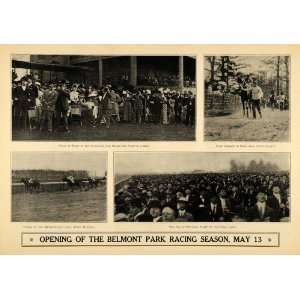  1908 Print Belmont Park Horse Racing Jockey Jack Atkin 