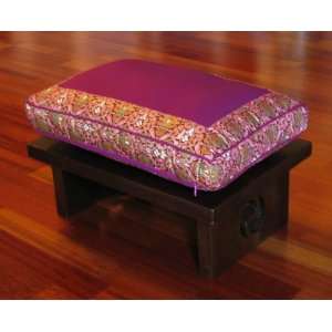 Meditation Bench & Cushion Set   Wood   Magenta Indochine  