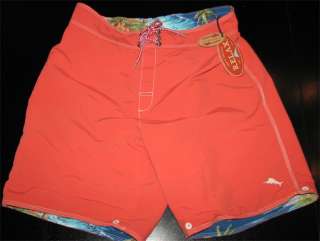 Tommy Bahama New Mans Best Wave Red Swim Suit Trunks L 36   37 waist 