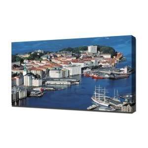 Bergen Norway   Canvas Art   Framed Size 20x30   Ready To Hang