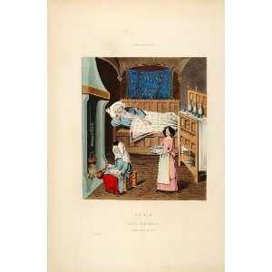  1858 Lithograph Tobit Medieval Room Peter Comestor   Hand 