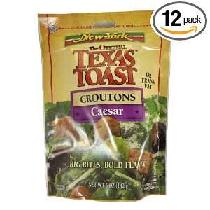 New York Texas Toast Croutons Caesar, 5 Ounce Bags (Pack of 12)