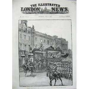   1887 Queen Buckingham Palace Soldiers Aldershott Berks