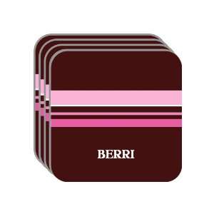 Personal Name Gift   BERRI Set of 4 Mini Mousepad Coasters (pink 