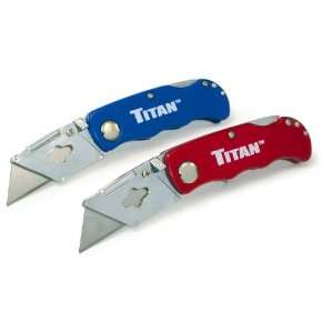  Titan 11020 Folding Pocket Utility Knife (Twin Pack   Red 