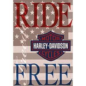  Harley Davidson Ride Free Garden Flag Patio, Lawn 