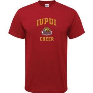  IUPUI Jaguars Cardinal Red Cheer Arch T Shirt