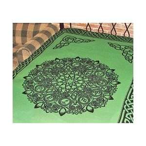  Green Celtic Knot Zodiac Sign Tapestry 72x108 