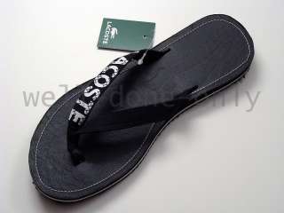 Lacoste Tirage black slipper flip flop thong sandal NIB  