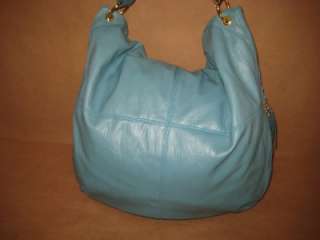 MARK Turquoise Aqua PVC Vegan Slouch Hobo Saddle Satchel Purse Bag 