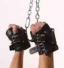   Leather Premuim Padded Suspension Wrist Cuffs Restraints Pair Black