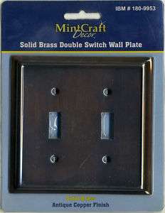 MINT CRAFT~SOLID BRASS DOUBLE SWITCH WALL PLATE~B/NEW 045734935006 