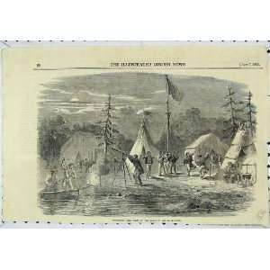   1855 Engineers Camp Banks River St Maurice Boat Print