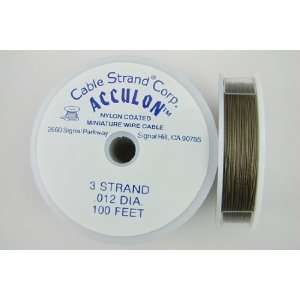  Acculon beading wire tigertail .012 100ft Gold
