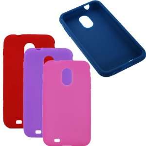  Set of 4 Silicone Skin Soft Rubberized Protective Case in Red / Hot 