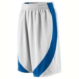 Adult Wicking Duo Knit Game Short   White and Royal   3XL  