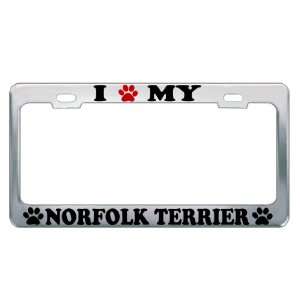  I LOVE MY NORFOLK TERRIER Dog Pet Auto License Plate Frame 