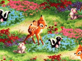   Disney Dream Collection Thomas Kinkade Bambi Fabric BTY Thumper  