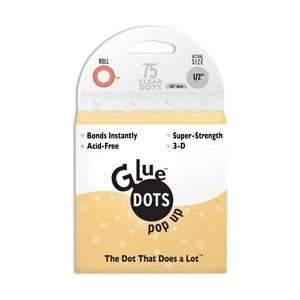  Glue Dots 1/2 Pop Up Dot Roll 75 Clear Dots