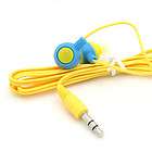 One Pair Yellow Blue 3.5mm Jack Headset EarBud Earphones Music Player 