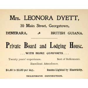  1907 Ad Private Board Lodging House Leonara Dyett Main Street 