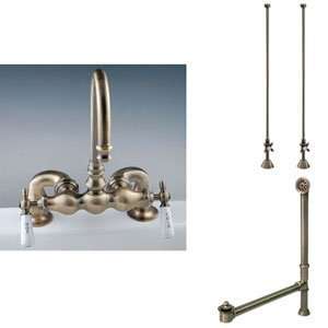 Deck Mount Gooseneck Faucet, Supplies for Copper Pipe, & Drain   7 