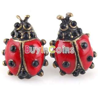   Cute Nice Style Red Girls Alloy Lady Pair Beetle Ladybug Stud Earring