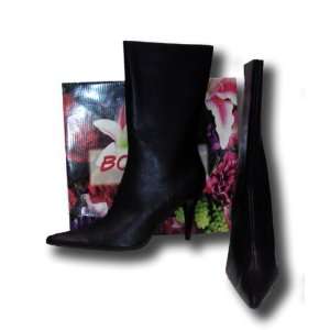 Bolaro Boots Mid Calf Point Toe Black Heel Size 9 