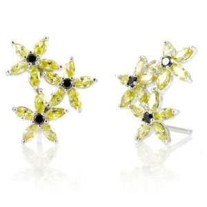  Binas Flower Cluster Stud Earrings   Canary Jewelry