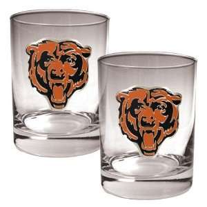  Chicago Bears 2pc Rocks Glass Set   Primary Logo Sports 