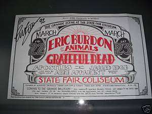 Eric Burdon & The Animals SIGNED Autographed Poster COA  