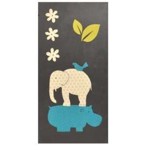  Hand Painted Wall Art   Elephant/ Hippo