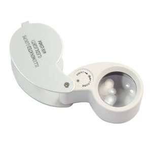 40 Magnification 25mm Glass Lens Jeweler Loupe Magnifier Led Light 
