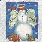   Drink Coasters Winter Snowman Motif Style   Bird And Squirrel Snowma