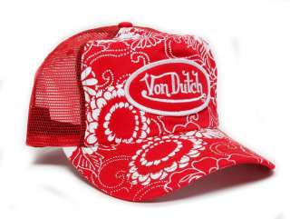 Authentic Brand New Von Dutch Red/Hawaiian Cap Hat  