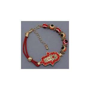  Gold Tone Hamsa (Hands of God) Bracelet, Religious Jewelry 