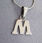 LOVELY SMALL SILVER INITIAL LETTER M PENDANT  