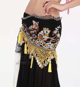   New tribal Belly Dance Hip Scarf Belt gold coins free size 4colors