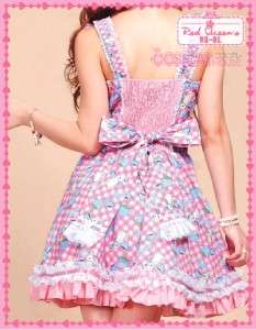 lolita march hare strawberry poetry plaid dress R71009P  