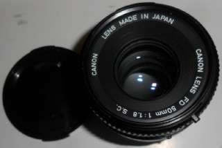   FD 50mm 11.8 S.C. Manual Focus Camera Fast Prime Lens Used Condition