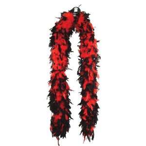   Heavy weight chandelle boa   red w/black tips