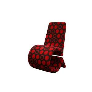  Forte Red and Black Patterned Fabric Accent Chair Kitchen 