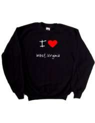 Love Heart West Virginia Black Sweatshirt