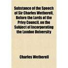 NEW Substance of the Speech of Sir Charles