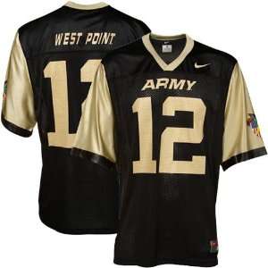  Nike Army Black Knights Replica Football Jersey #12 Black 