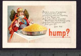 1892© DeLong Hook HUMP novelty CARD King Pie poem Rhyme  