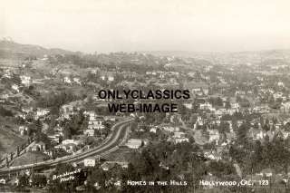 1930s HOLLYWOOD HILLS CA HOMES  AERIAL PANORAMIC PHOTO  