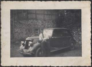Old Photo Man w/ 1937 Renault Car Berlin Germany 640922  