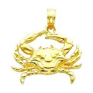  14K Gold Blue Crab Charm Jewelry